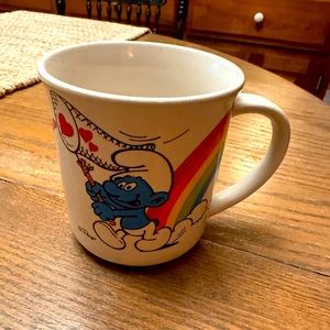 Vintage Smurfs 1981 coffee mug